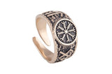 Yelmo de Awe bronce anillo vikingo joyería hecha a mano