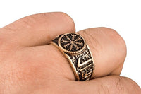 Yelmo de Awe bronce anillo vikingo joyería hecha a mano
