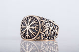 Anel da mitologia viking Helm of Awe estilo bronze Mammen