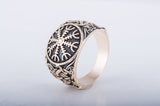 Anel da mitologia viking Helm of Awe estilo bronze Mammen