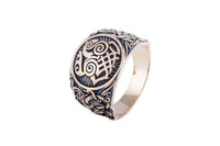 Anel Viking Sleipnir símbolo bronze jóias artesanais