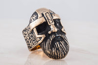 Odin face anel de bronze pai de todos