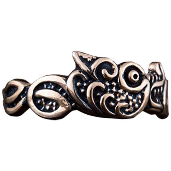 Anillo Fenrir de lobo vikingo nórdico | joyería celta vikinga