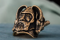 Anel de Thor com cabras de bronze maciço feitas à mão