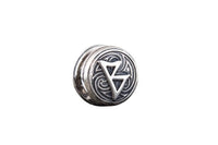 Joia de barba viking com runa Berkana de metal precioso