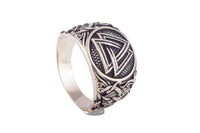 Bague viking symbole Valknut bronze joaillerie artisanale