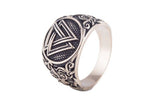 Símbolo de Valknut anillo vikingo joyería artesanal de bronce