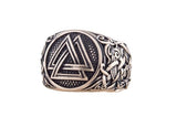 Bague viking symbole Valknut bronze joaillerie artisanale