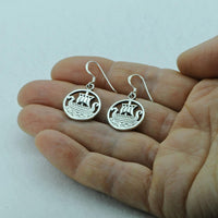 Copie de Boucles d'oreilles viking celtes compas nordique vegvisir
