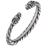 Bracelete cabeça de dragão viking com anel