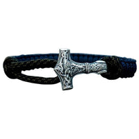 Bracelet marteau Thor violet en argent fait à la main