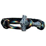 Pulseira artesanal martelo de Thor prata paracord várias cores