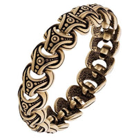 Cadena de anillos vikingos de bronce estilo nórdico.