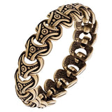 Cadena de anillos vikingos de bronce estilo nórdico.