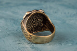 Bague en bronze de zirconium Odin et ses deux corbeaux