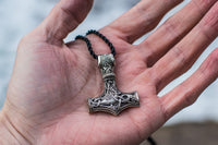Enorme martillo de Thor en colgante de plata