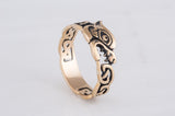 Anillo de lobo de bronce vikingo Fenrir para hombre o mujer