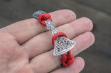 Bracelet paracorde gris avec hache viking et rune Wunjo