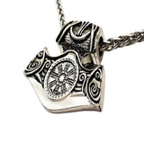 Colgante plateado Aegishjalmur, yelmo de Awe vikingo