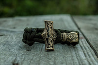 Bracelet olive marteau Thor en bronze fait main