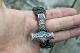 Paracord vikingo moljnir gigante en color oliva plateado
