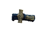 Bracelete Martelo de Thor em Bronze Artesanal Azul