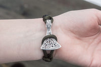 Wunjo rune viking machado e pulseira preta paracord
