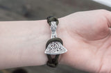 Wunjo rune viking machado e pulseira preta paracord