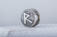 Conta de runa Raidho viking para cabelo ou barba em bronze, prata ou ouro