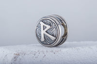 Cuenta de runa vikinga Raidho para cabello o barba en bronce, plata u oro