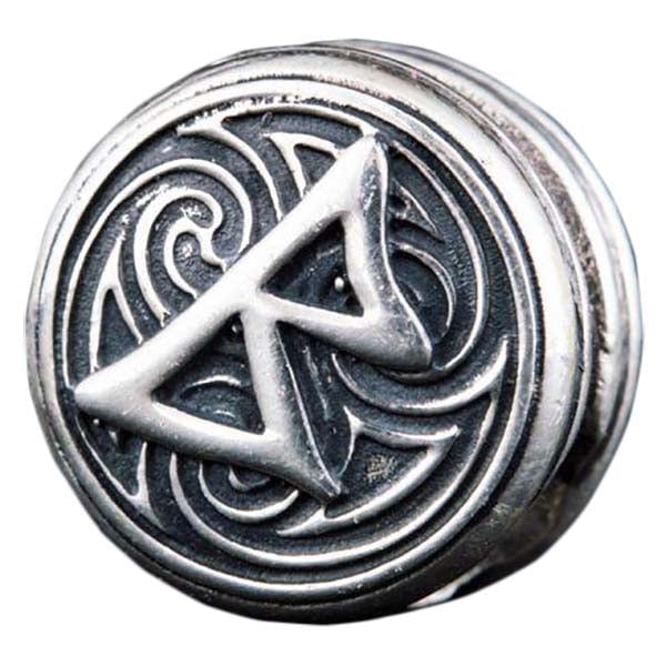 Joyería de barba vikinga con runa Berkana de metal precioso