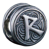 Conta de runa Raidho viking para cabelo ou barba em bronze, prata ou ouro