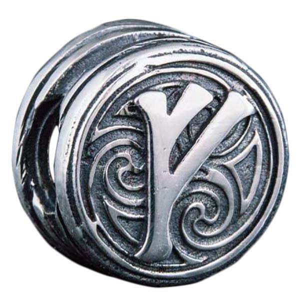 Símbolo de cuentas runa Fehu joyería vikinga bronce, plata u oro