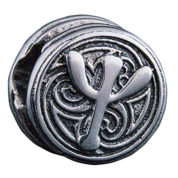 Joyería de cuentas de barba vikinga runa Algiz en plata u oro