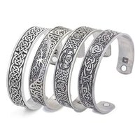 Bracelet viking en métal plaqué argent