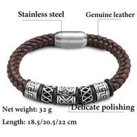 Bracelet en acier inoxydable. Bracelet 5 perles viking Fermoir magnétique, 4 couleurs