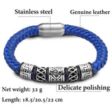 Bracelet en acier inoxydable. Bracelet 5 perles viking Fermoir magnétique, 4 couleurs