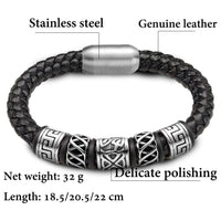 Pulseira de aço inoxidável. Pulseira 5 contas Viking Fecho magnético, 4 cores