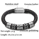 Bracelet en acier inoxydable. Bracelet 5 perles viking Fermoir magnétique, 4 couleurs