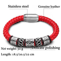 Pulseira de aço inoxidável. Pulseira 5 contas Viking Fecho magnético, 4 cores