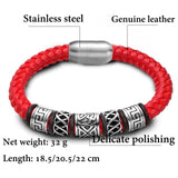 Bracelet en acier inoxydable. Bracelet 5 perles viking Fermoir magnétique, 4 couleurs