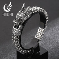 Bracelet tête de dragon, Bracelet pour homme en acier inoxydable idéal cadeaux