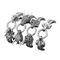 Bracelet en acier inoxydable pour homme - Viking double tête en acier titane tissé
