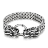 Bracelet en acier inoxydable pour homme - Viking double tête en acier titane tissé