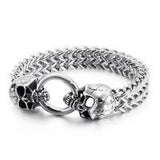 Bracelet en acier inoxydable pour homme - Viking double tête en acier titane tissé