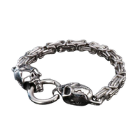 Bracelet tête de loup en acier inoxydable Viking pour homme