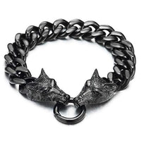 Bracelet en acier inoxydable pour hommes loup nombreuses couleurs