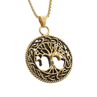 Pendentif Mjolnir lié à Yggdrasil artisanale