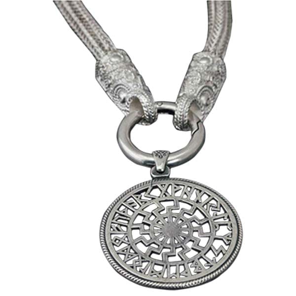 Colgante Black Sun Shield en joyería de lujo de plata de primera ley