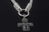 Chaîne et sa croix nordique viking en argent massif collector